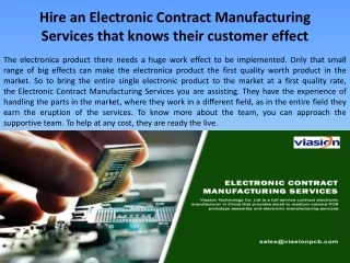 Hire an Electronic Contract Manufacturing Services that knows their customer eff