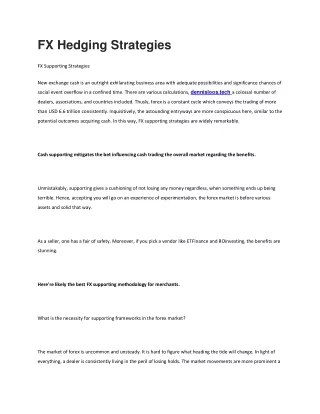 fx hedging strategies