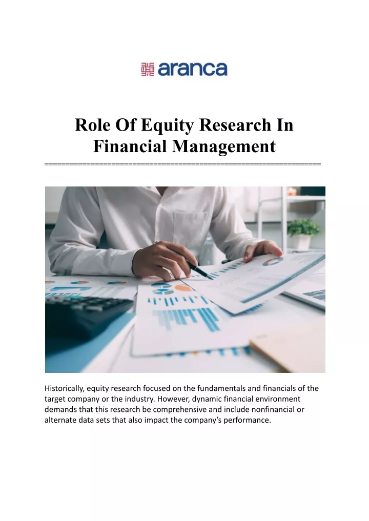 role of equity research in financial management