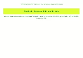 ^#DOWNLOAD@PDF^# Liminal  Between Life and Breath [K.I.N.D.L.E]