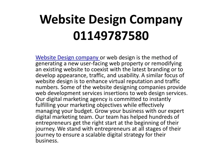 website design company 01149787580
