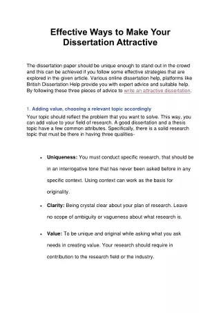 effective ways to make your dissertation
