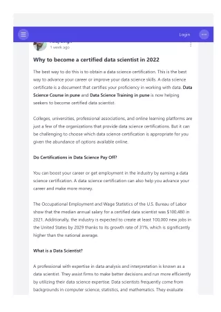 Why to become a certified data scientist in 2022
