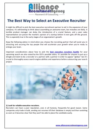 the best way to select an executive recruiter