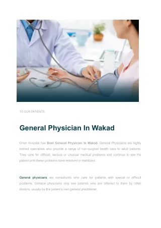 General Physician In Wakad