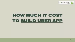 How Much Does It Cost To Build An App Like Uber ?