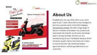 Best manufacturer of Battery Operated Two Wheeler!