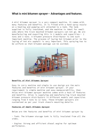 What is mini bitumen sprayer?