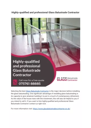 Professional Glass Balustrade Contractor