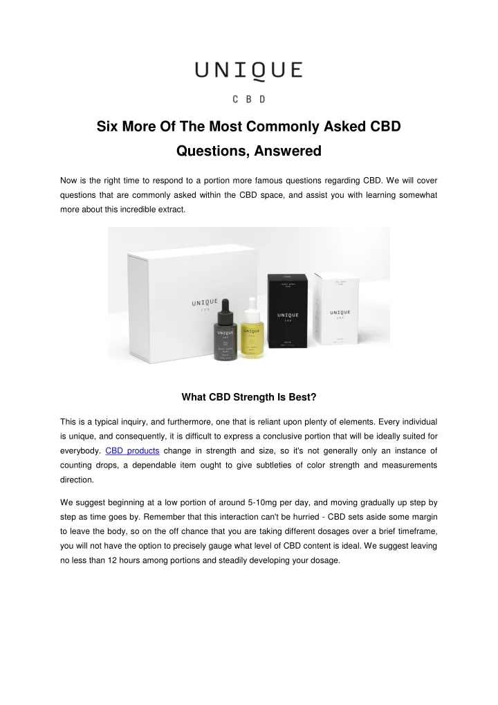 six more of the most commonly asked cbd