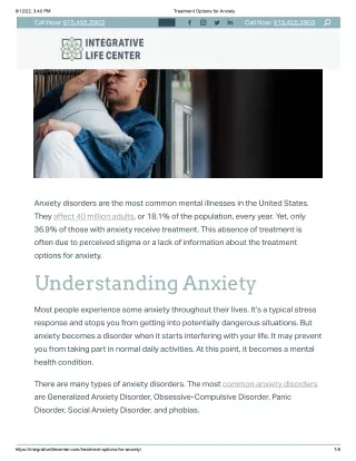 Treatment Options for Anxiety