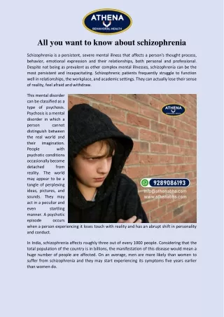 All you want to know about schizophrenia