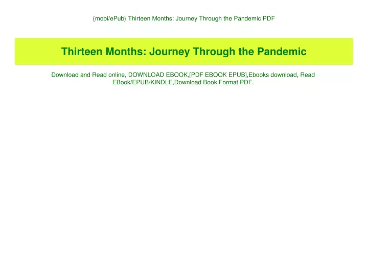 mobi epub thirteen months journey through