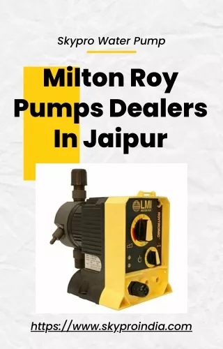 4 Milton Roy Pumps Dealers In Jaipur