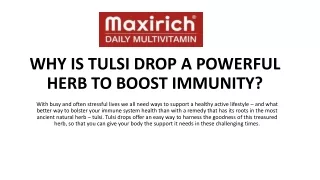 Why is tulsi drop a powerful herb to boost immunity
