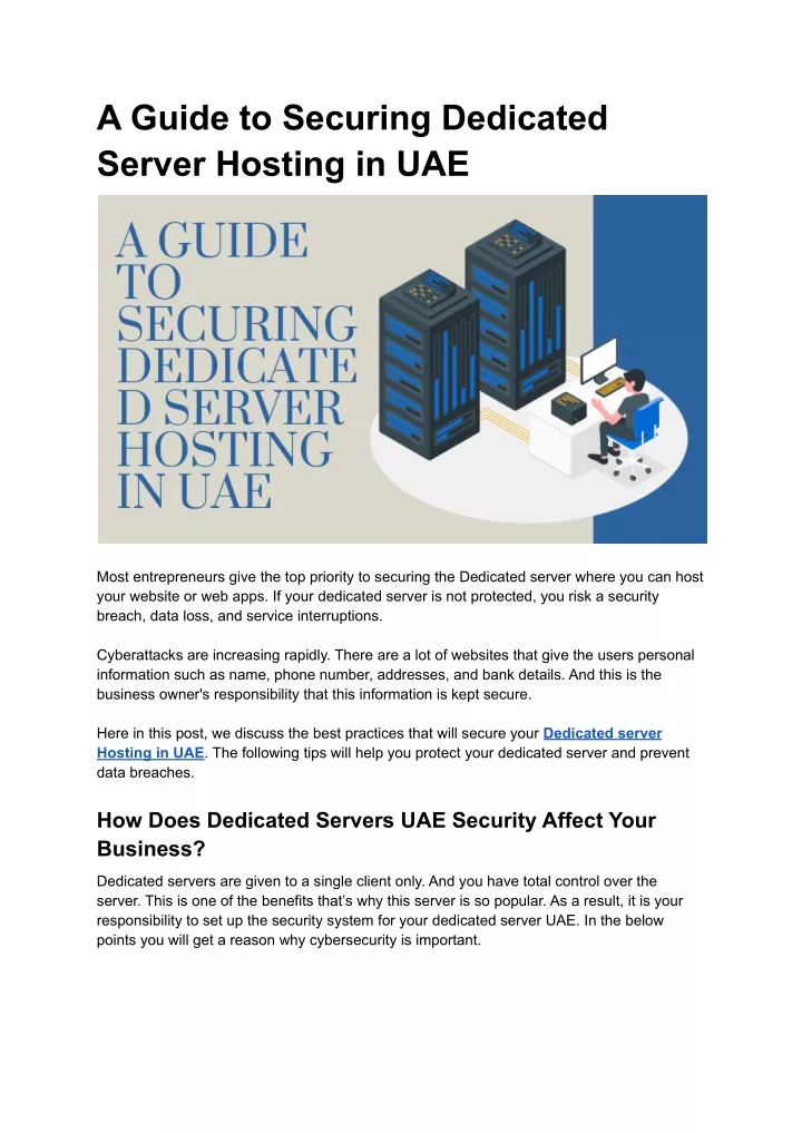 a guide to securing dedicated server hosting