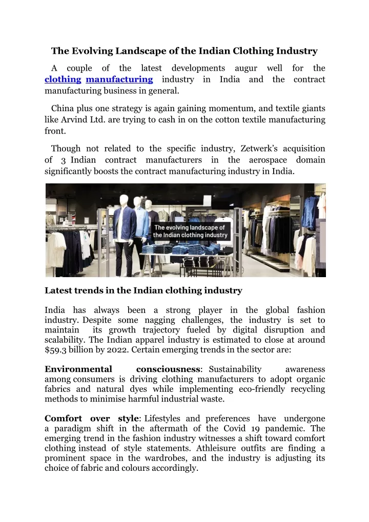 PPT - The Evolving Landscape of the Indian Clothing Industry - Industry experts PowerPoint 