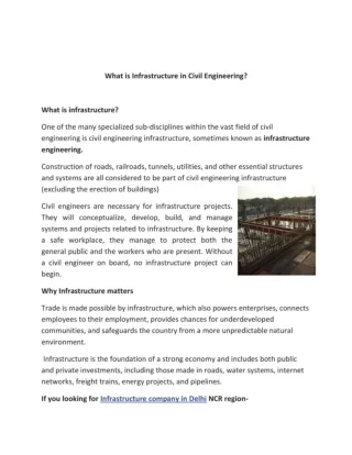 What is Infrastructure in Civil Engineering