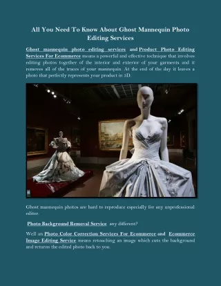 All You Need To Know About Ghost Mannequin Photo Editing Services