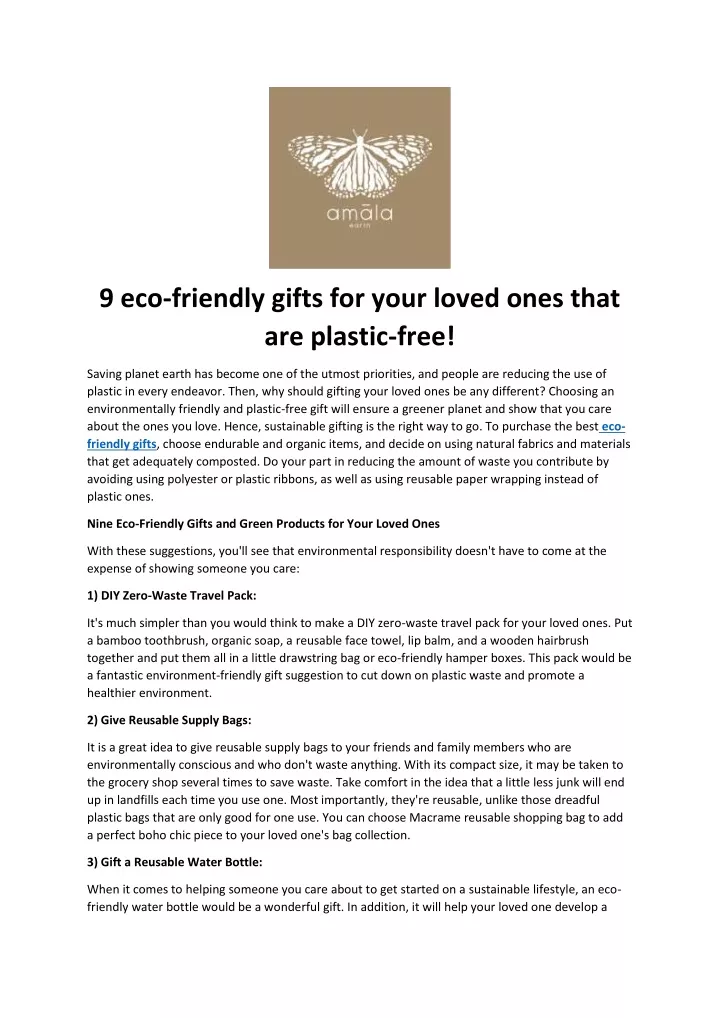 9 eco friendly gifts for your loved ones that
