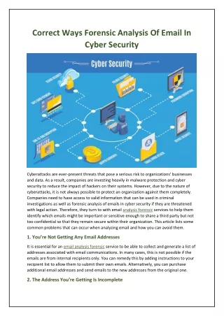 correct ways forensic analysis of email in cyber