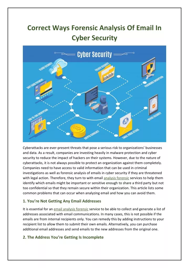 correct ways forensic analysis of email in cyber