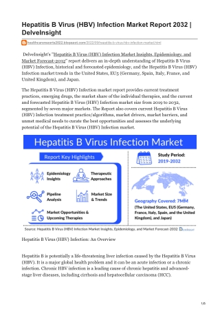 Hepatitis B Virus HBV Infection Market Report 2032  DelveInsight
