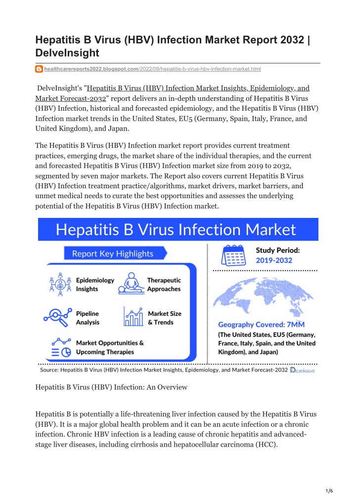 hepatitis b virus hbv infection market report