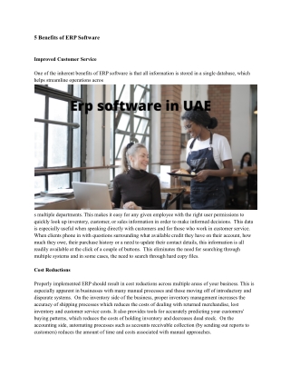 5 benefits of erp software