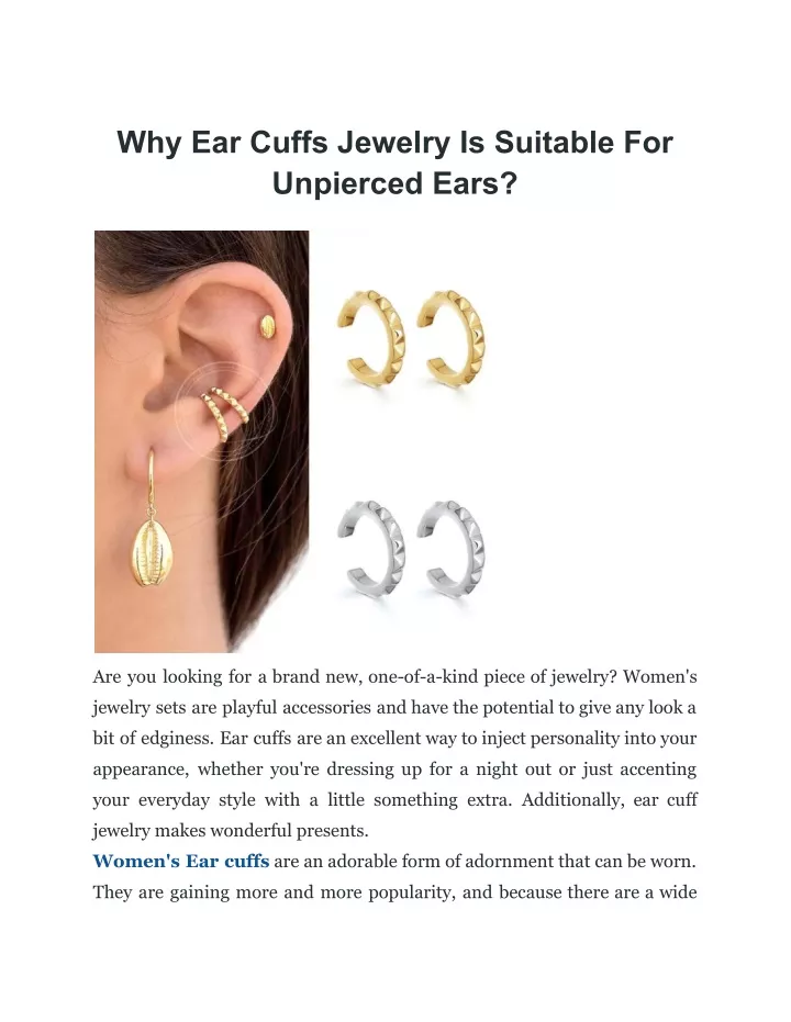 why ear cuffs jewelry is suitable for unpierced