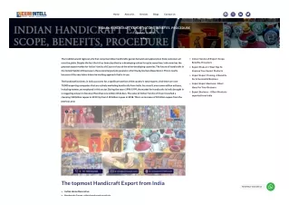 Best Indian Handicraft Export 5 Scope, Benefits, Procedure
