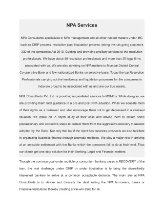 NPA Services