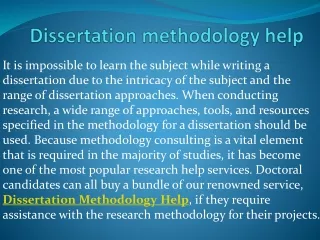 dissertation methodology help