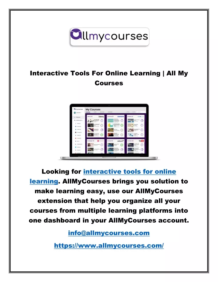 interactive tools for online learning