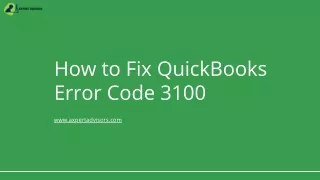 how to fix quickbooks error code 3100