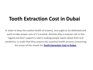 tooth extraction cost in dubai