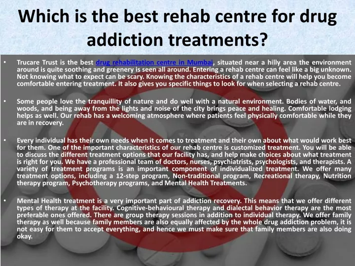 which is the best rehab centre for drug addiction treatments