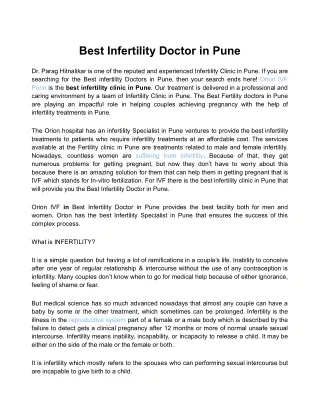 Best Infertility Doctor in Pune