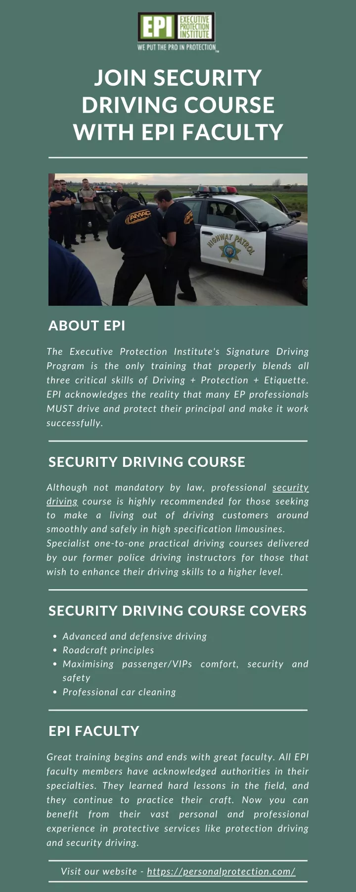 join security driving course with epi faculty