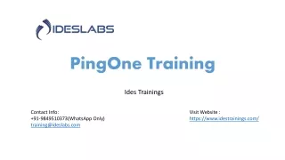 PingOne Training - IDESTRAININGS