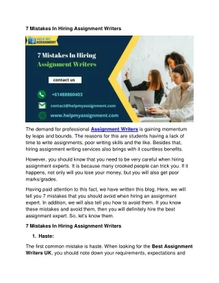 7 mistakes in hiring assignment writers