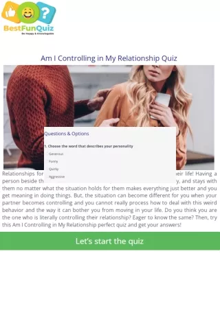 Am I Controlling in My Relationship Quiz
