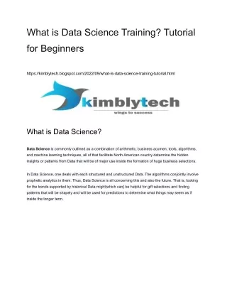 What is Data Science Training