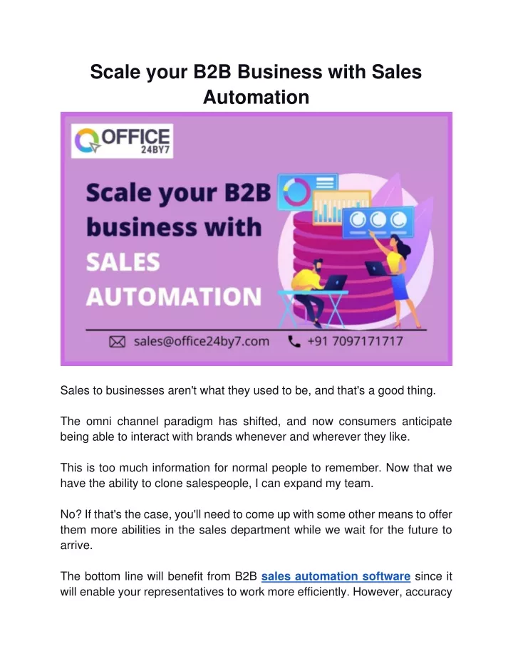 scale your b2b business with sales automation