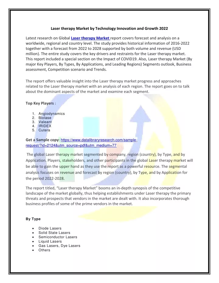 laser therapy market by technology innovation