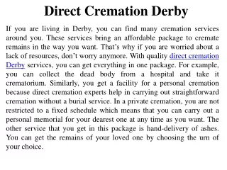 direct cremation derby