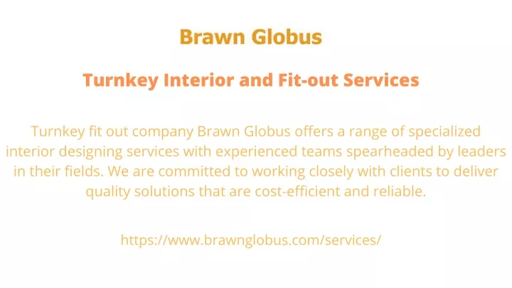 turnkey interior and fit out services