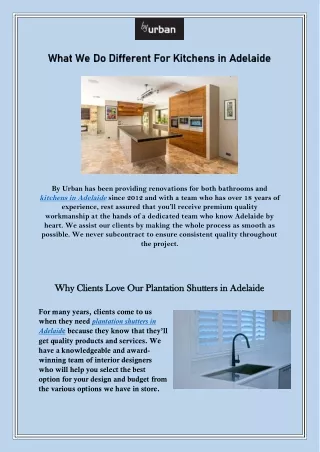 What We Do Different For Kitchens in Adelaide