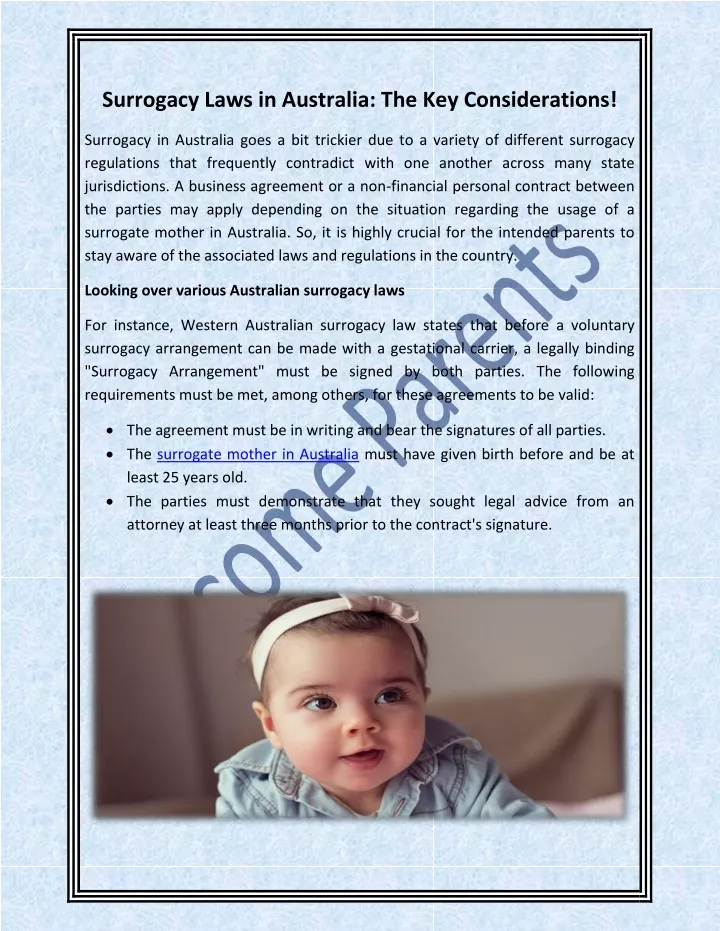 surrogacy laws in australia the key considerations