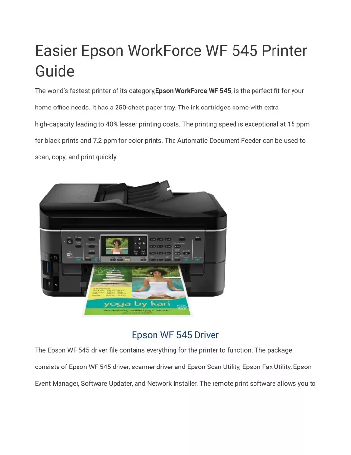 easier epson workforce wf 545 printer guide